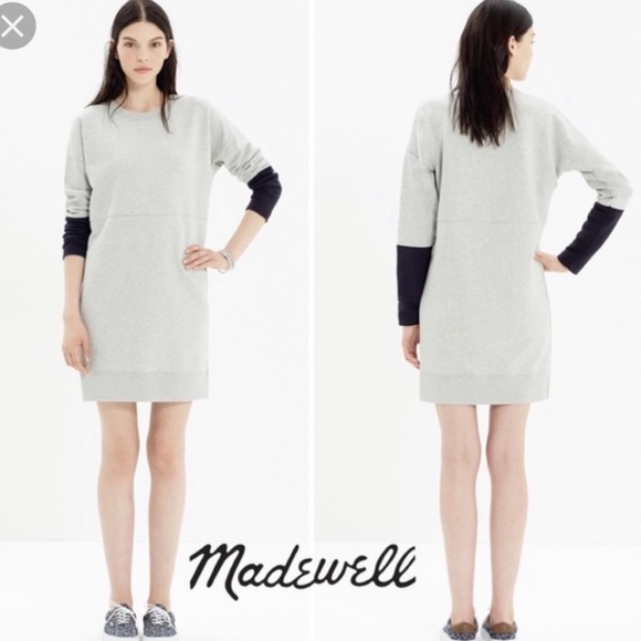Madewell S Sweatshirt Dress Color Block Jumpstart - Picture 8 of 8